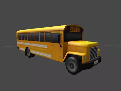 School Bus Model Low-poly 3D model