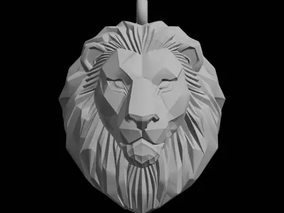 Low Poly Lion Head Pendant 3D print model