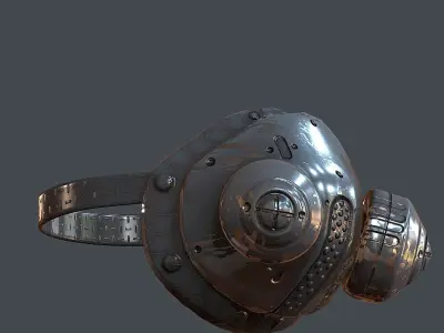 Gas mask helmet 3d model scifi Low-poly Low-poly  Low-poly 3D model shop