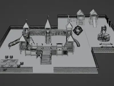 Playground Park Landscape Design 3D model