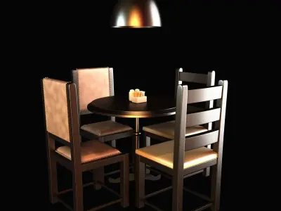 Table And Chairs 3D model