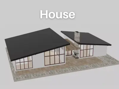 Free House Model 3D Free low-poly 3D model