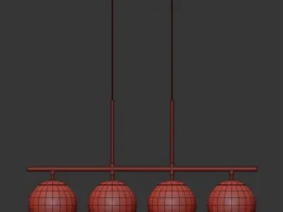 Four Globe Light Pendant 3D model