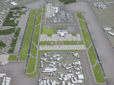 Antalya - Airport - AYT Low-poly 3D model