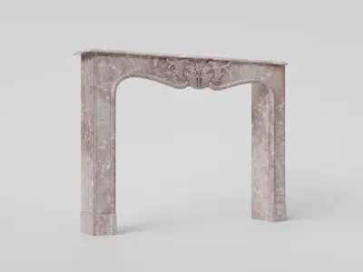 Decorative light red marble mantelpiece 3D Model 3D model