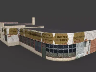 Abandoned Laundry Low-poly 3D model