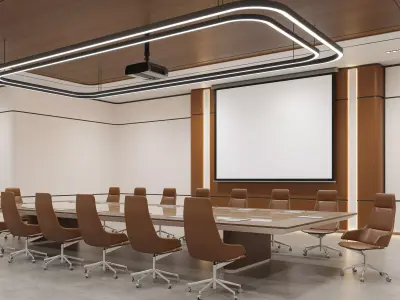 Conference Room Interior   Modern Meeting Room 3D Scene 3D model