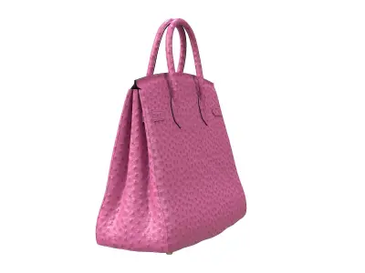 Hermes Birkin Bag Pink Ostrich Low-poly 3D model