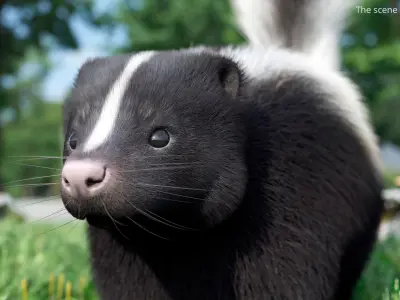  North American Skunk Fur Rigged For Blender 