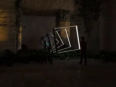 sci-fi dungeon Low-poly 3D model