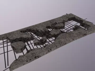 Floor Destroy Low-poly 3D model