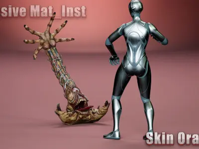 Cyborg Tentacle Low-poly 3D model