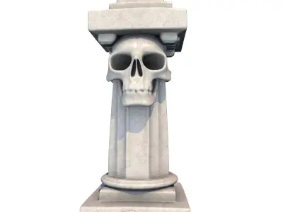 Temple Stone Skull Pillar 4 3D print model
