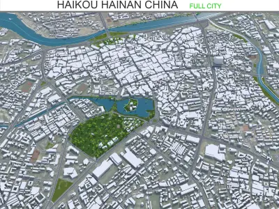 Haikou Hainan China 55km AI Low-poly 3D model