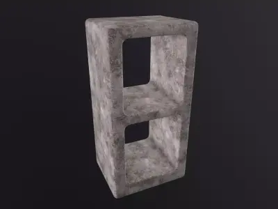 Cinderblock 3D Model Low-poly 3D model