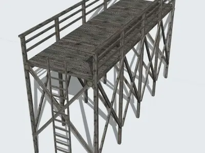 Dock 04 Low-poly 3D model