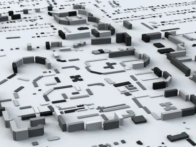 Saransk Streets and Buildings 3D model