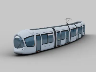 Tram Lyon Low-poly 3D model