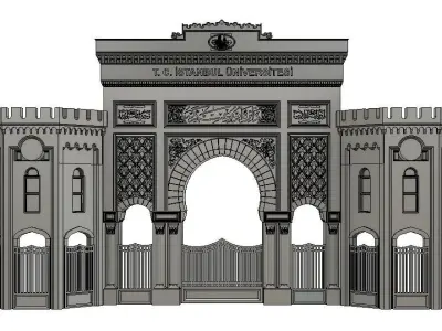 istanbul Universitesi Beyazit Kapisi istanbul university gate 3D print model