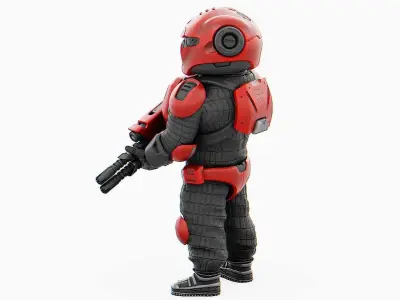 CYBER SOLDIER MECHA   RIGGED 3D model