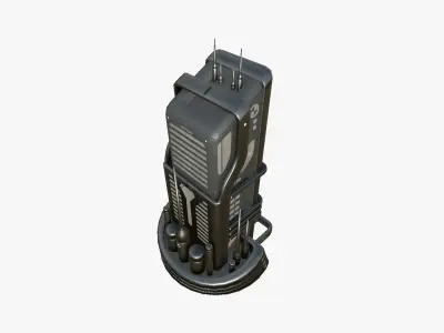 SciFi Building A09 Dark Metal - Sci Fi Exterior Design Low-poly 3D model