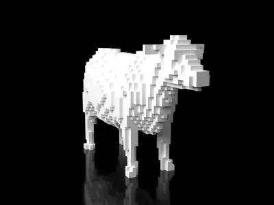 Cow Minecraft Voxel Low-poly 3D model