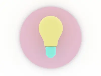 Simple Light Bulb Low-poly 3D model
