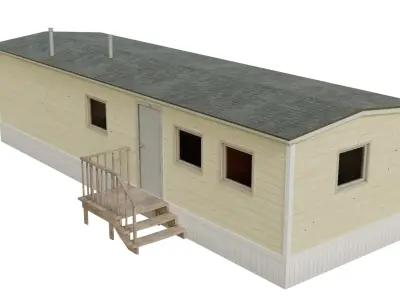 Trailer house with interior Low-poly 3D model