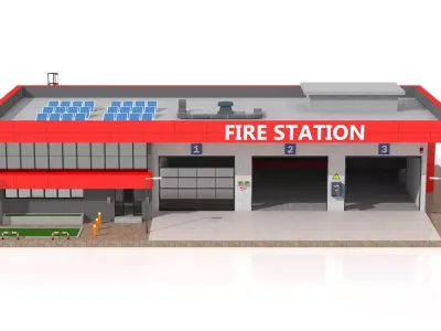 Fire Station 3D model