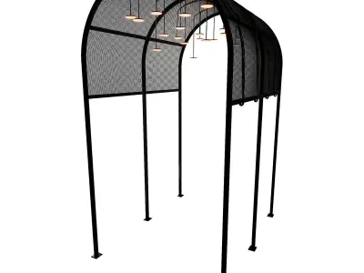 Metal Arc Ceiling with lighting 3D model