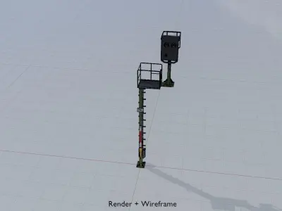 KS Railway-Signal Post 7000mm Version-15 Low-poly 3D model