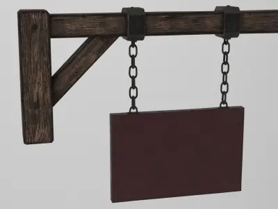 Medieval Blacksmith Sign Low-poly 3D model