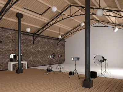 Loft Photo Studio Scene 3D model