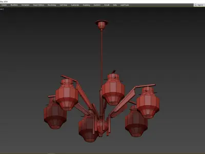 Stilnovo Style Chandelier Low-poly 3D model