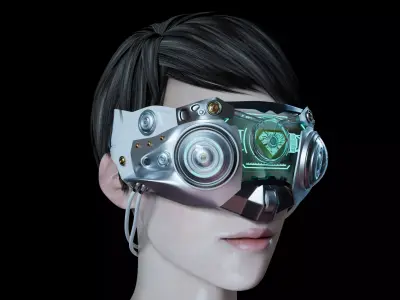 C4D modeling rendering - sci-fi eye patch 3D model