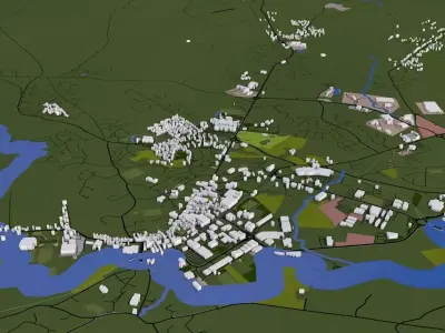 Derry Londonderry City of Ireland Low-poly 3D model