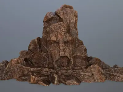 rock gate Low-poly 3D model