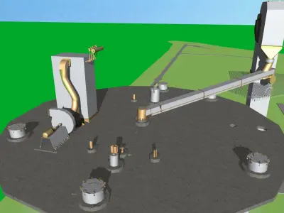 Surma Cement- Control Feed Silo Free 3D model