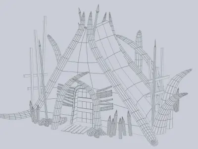 Orc house Low-poly 3D model order