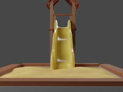 Playground set sandbox and slide 3D model
