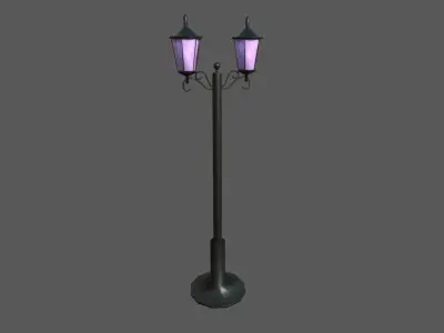 environment Street lights set Low-poly 3D model