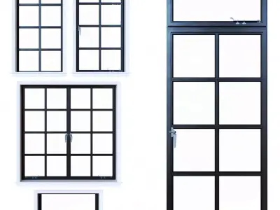 Steel windows 3D model