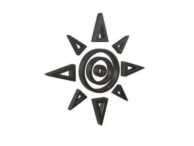 Sun Symbol v1 001 Low-poly 3D model