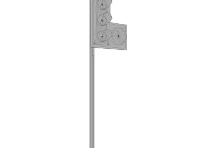 Traffic Light No U Turn Low-poly 3D model