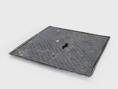 Steel manhole Low-poly 3D model