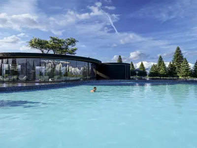 Modern Spa Wellness Retreat Facility  3D Model  Low-poly 3D model