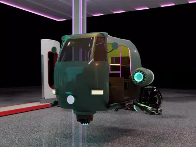 futuristic tuk tuk Low-poly 3D model