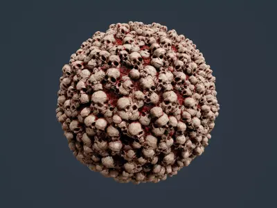 Skull Bones Horror Seamless PBR Texture 20 Texture