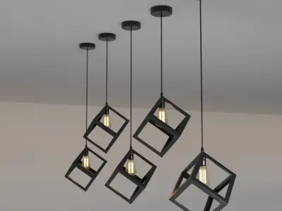 Ceiling lamp industrial 3D model