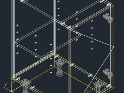 Single Door Base Kitchen Cabinet Modern Right swing Flat door  3D model